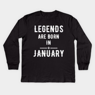 legends are born in january Kids Long Sleeve T-Shirt